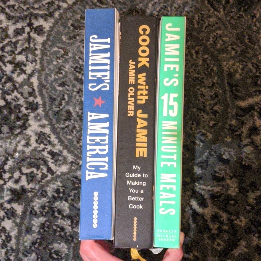 Three Jamie Oliver Hardback cookbooks